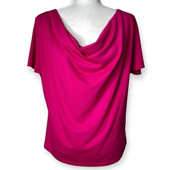NWT Norton McNaughton Cowl Neck Short Sleeve Top (Pink) - XL - Picture 2 of 6